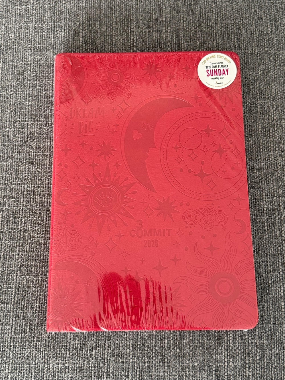 Commit30 2026 Red Planner - Sunday Start